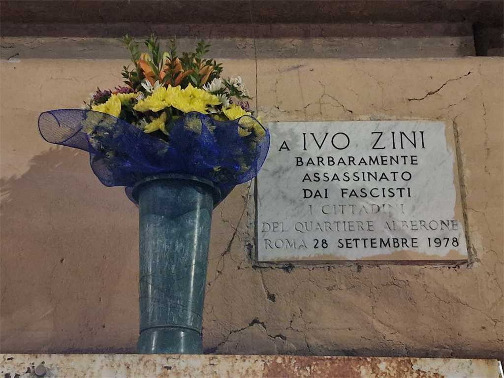 targa commemorativa Ivo Zini Alberone